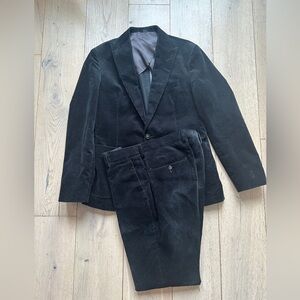 J Crew Ludlow Slim-fit unstructured suit jacket & Pants Black corduroy 38S/ 32W